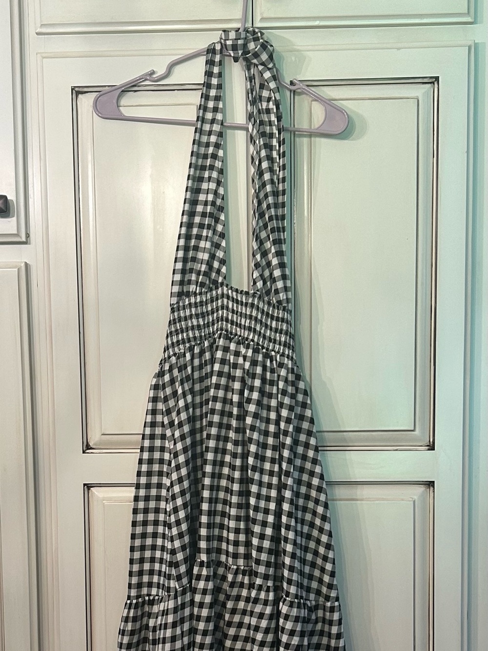 Black and White Gingham Halter Dress NWT size Small